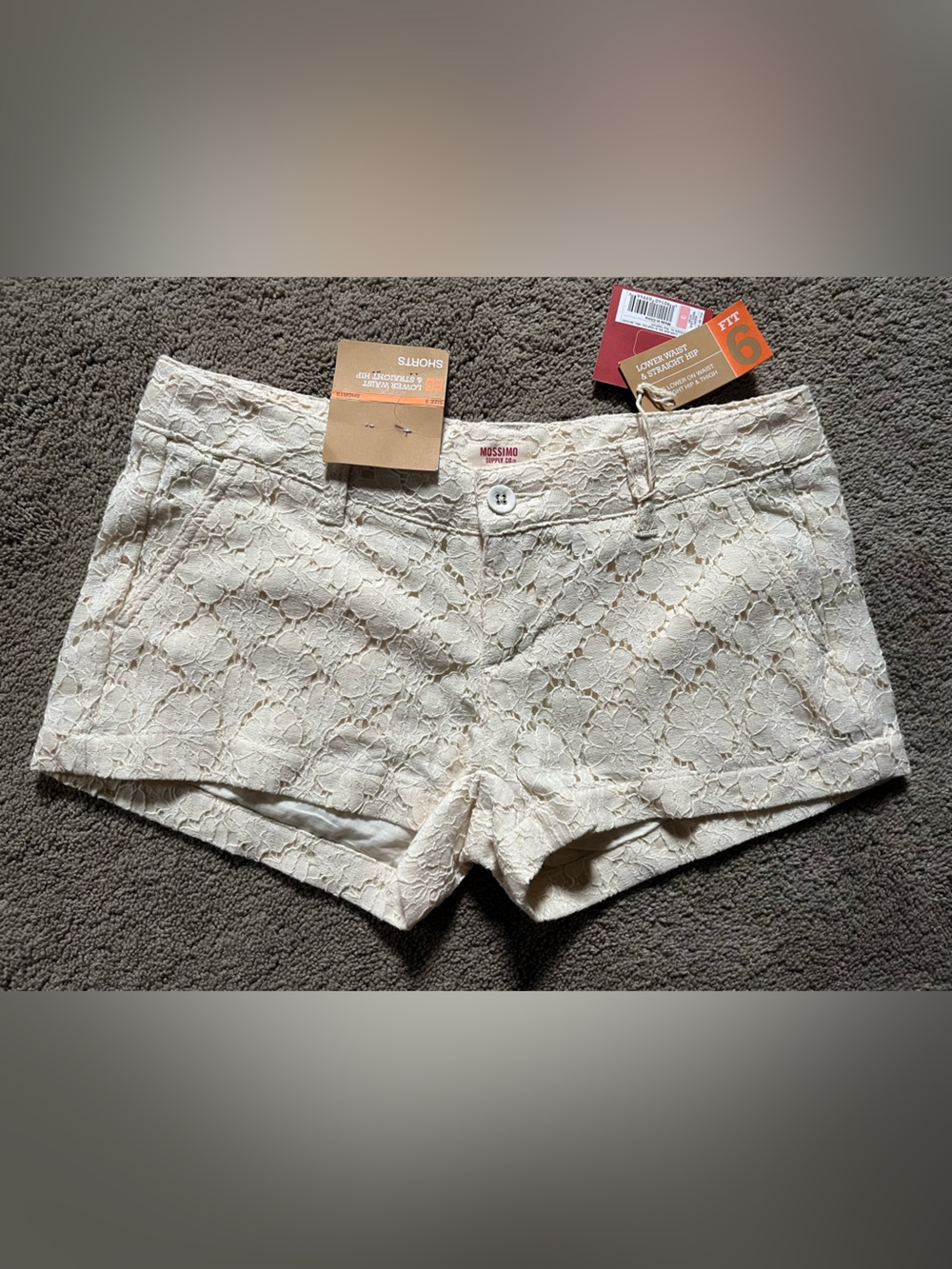 Mossimo Supply Co. Cream Lace High Waist Women’s Shorts